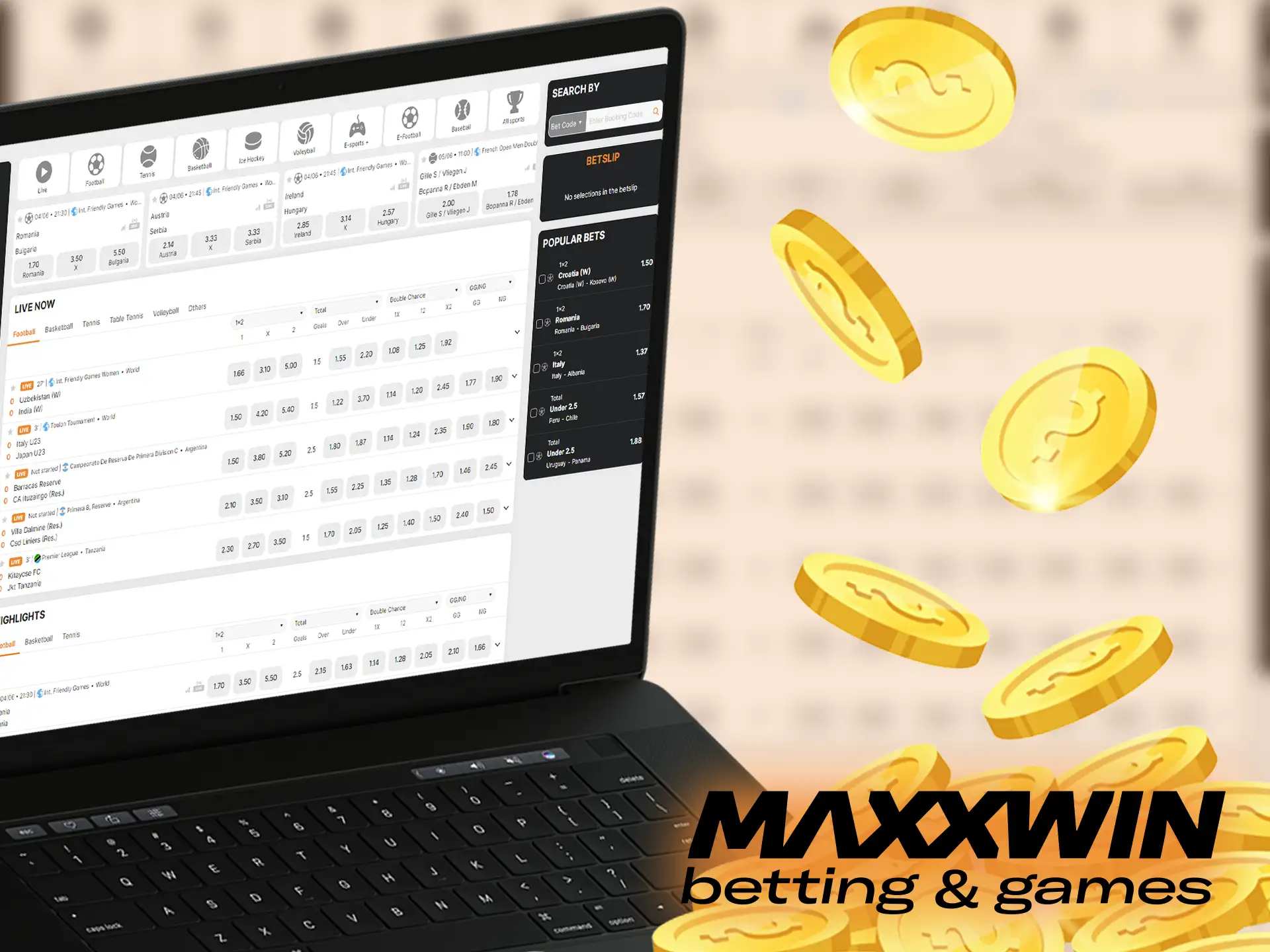 Maxxwin only permits users 18 or older to access sports betting and casino games.