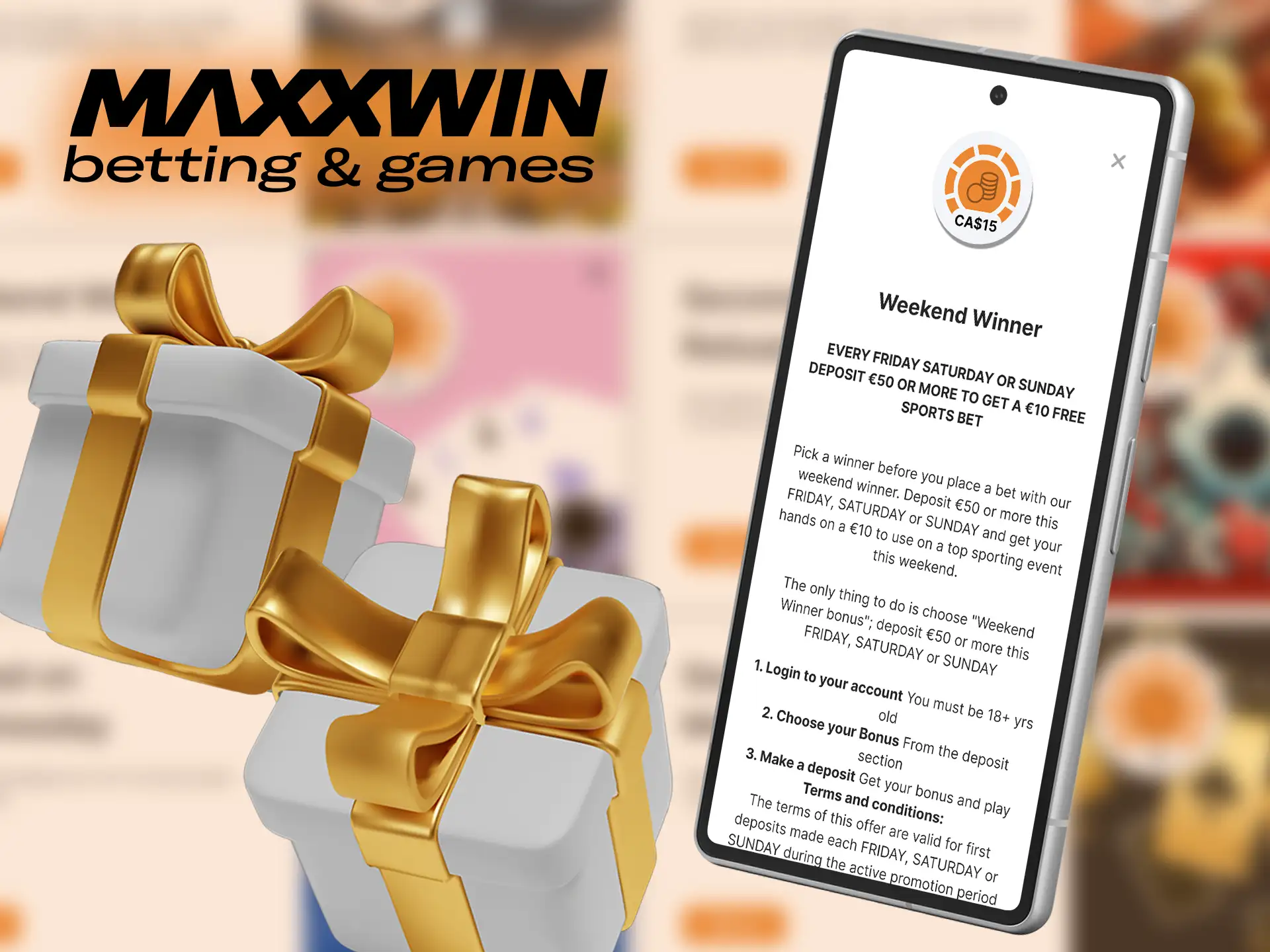 Once a week Maxxwin offers you a freebet.