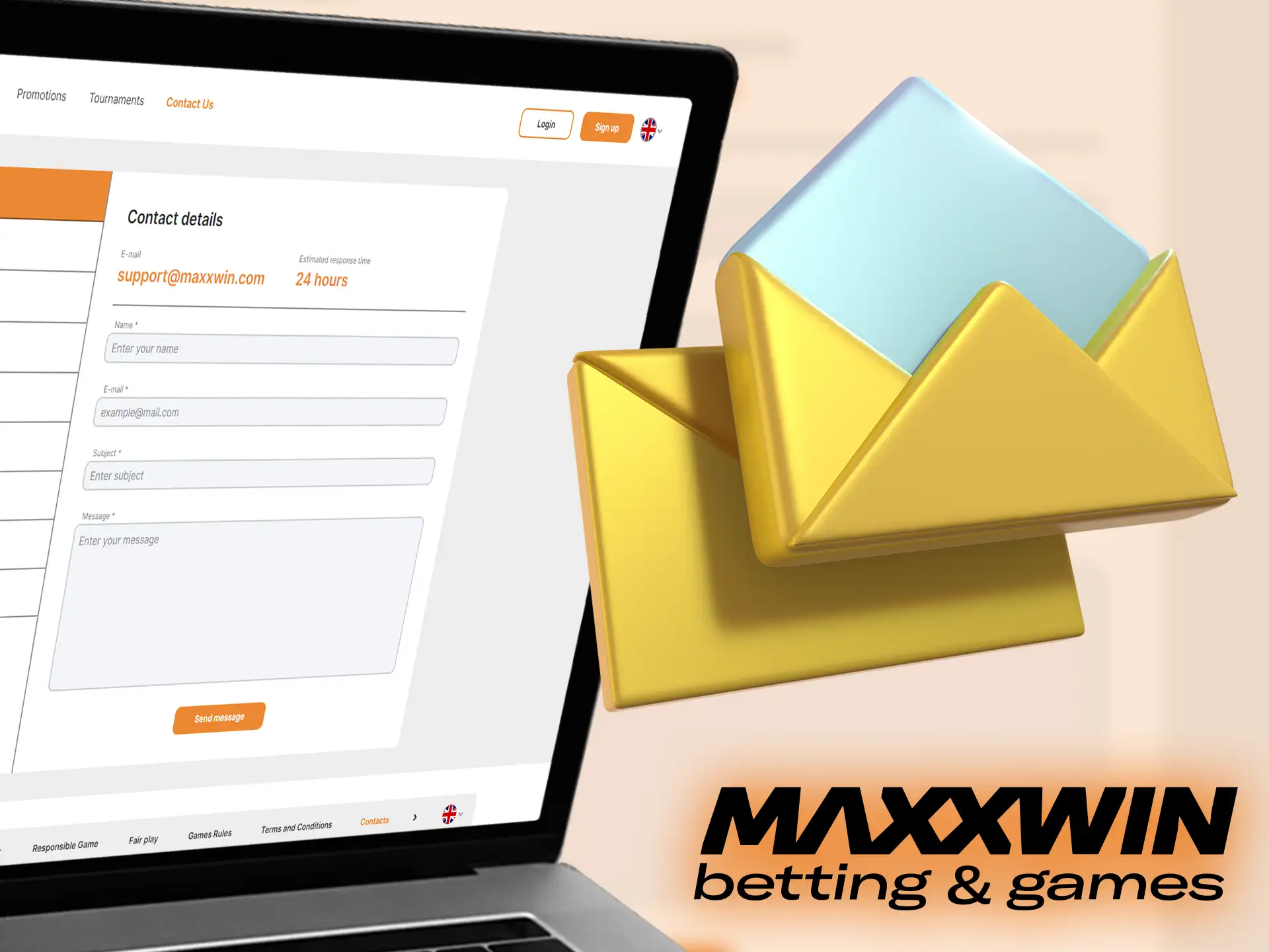 Maxxwin customer support can be reached by email.
