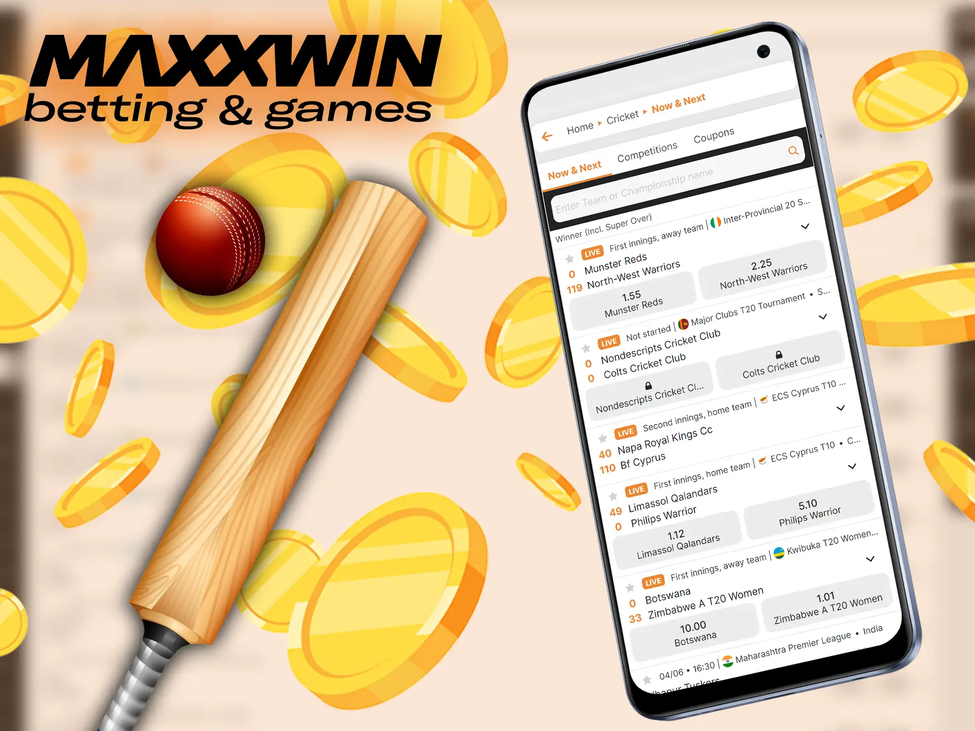 Maxxwin's web version allows you to access cricket betting options directly from your smartphone.