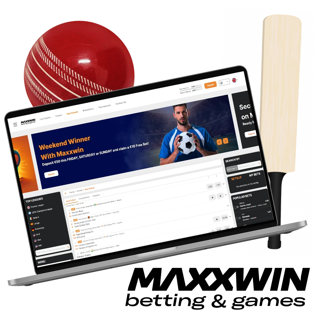 Maxxwin lets you place bets on a variety of cricket matches.