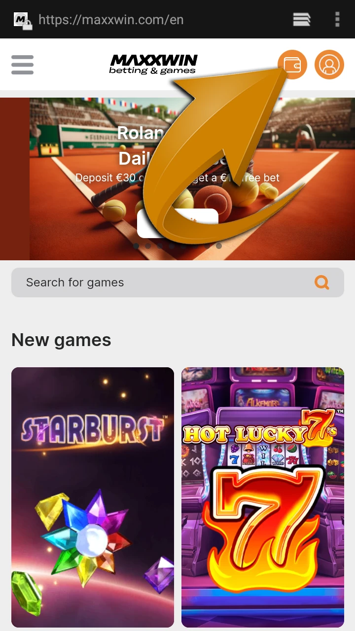 Find the Maxxwin cash register button in the corner of your screen.