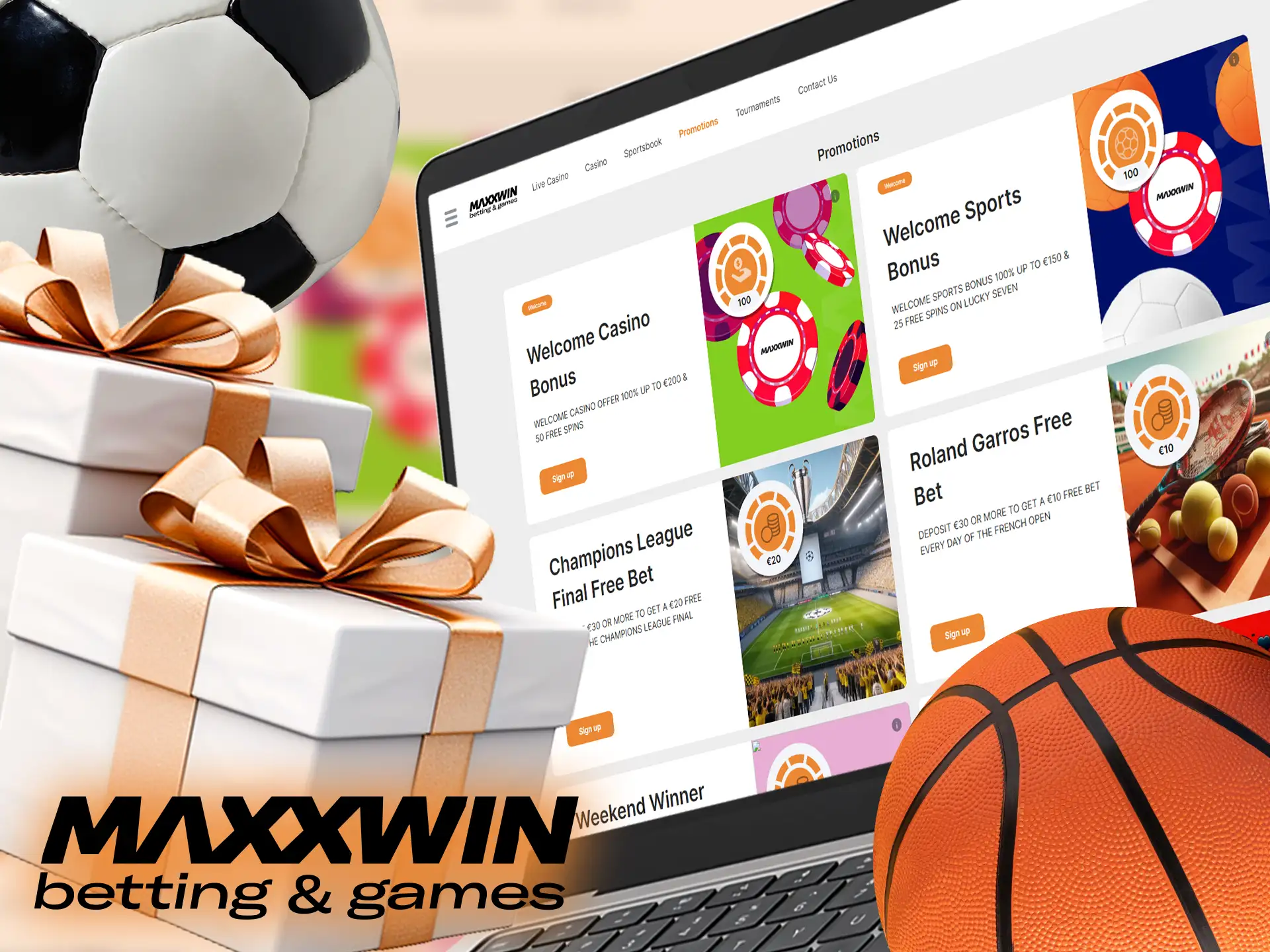 Follow a few simple steps and get a sports bonus at Maxxwin.