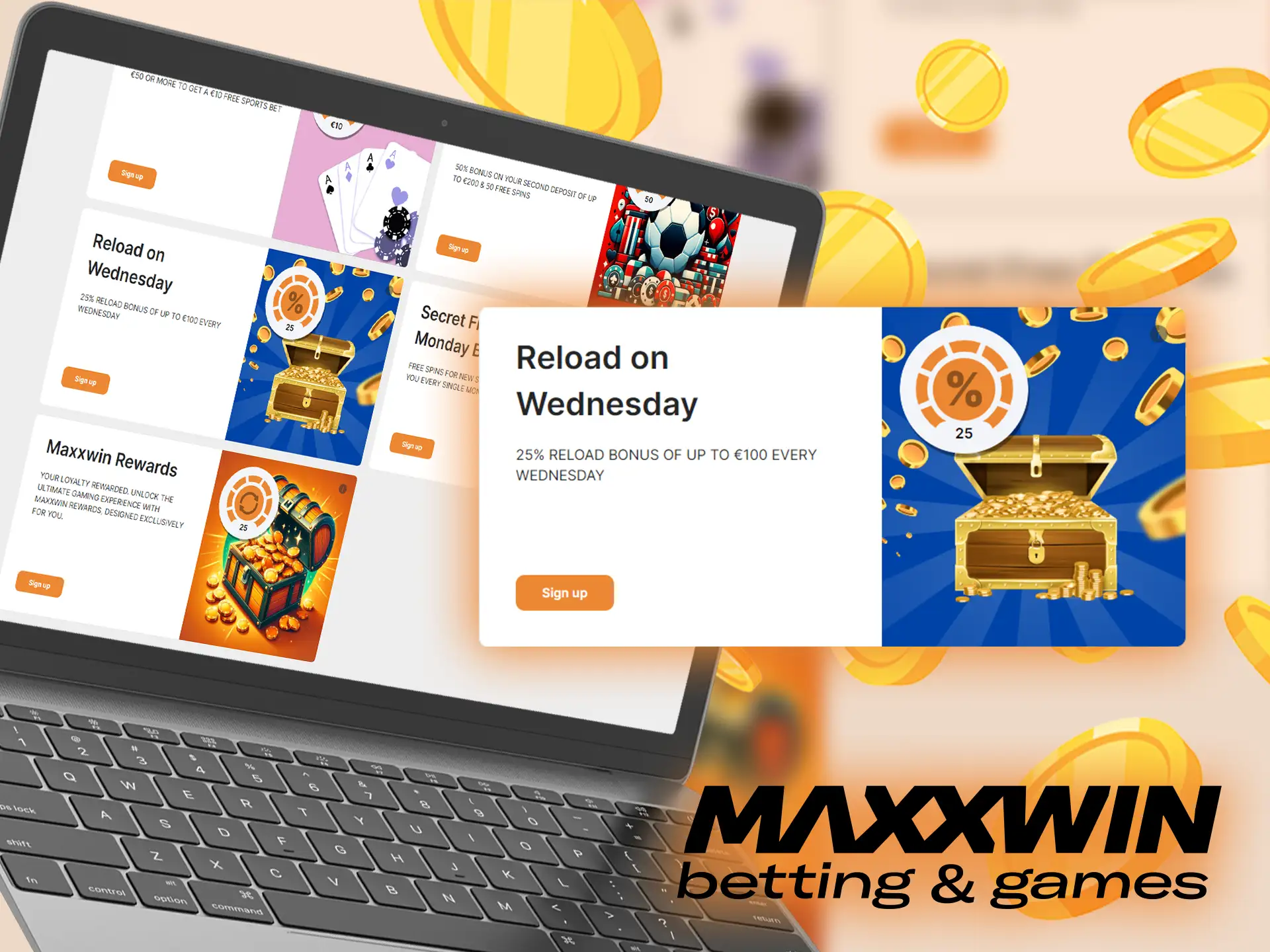 Get a reload bonus every Wednesday at Maxxwin.