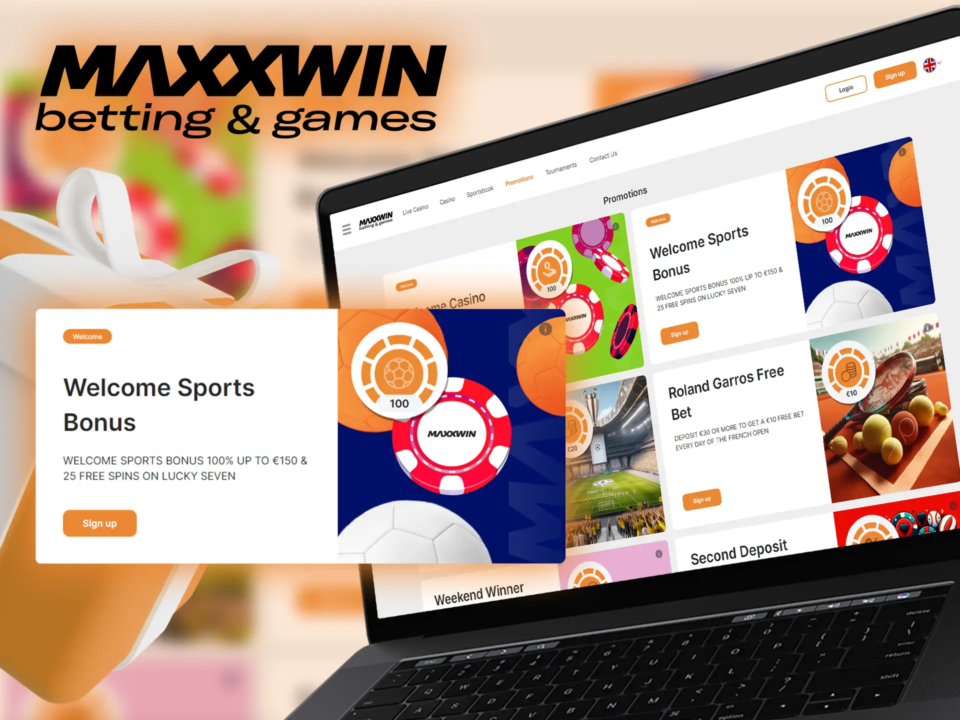 You will receive sports bonuses when you sign up to Maxxwin.