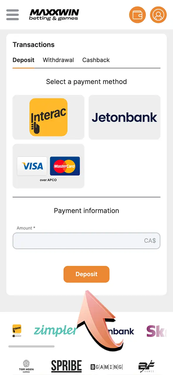 Make a deposit and unlock real-money play on Maxxwin.