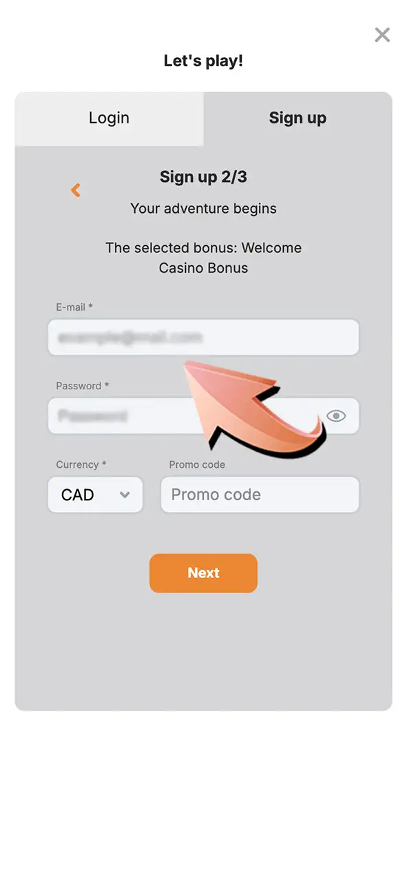 Enter your personal details and create a Maxxwin account.