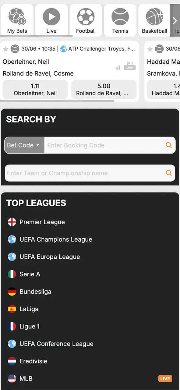 Select your sport and event to place a bet on Maxxwin.