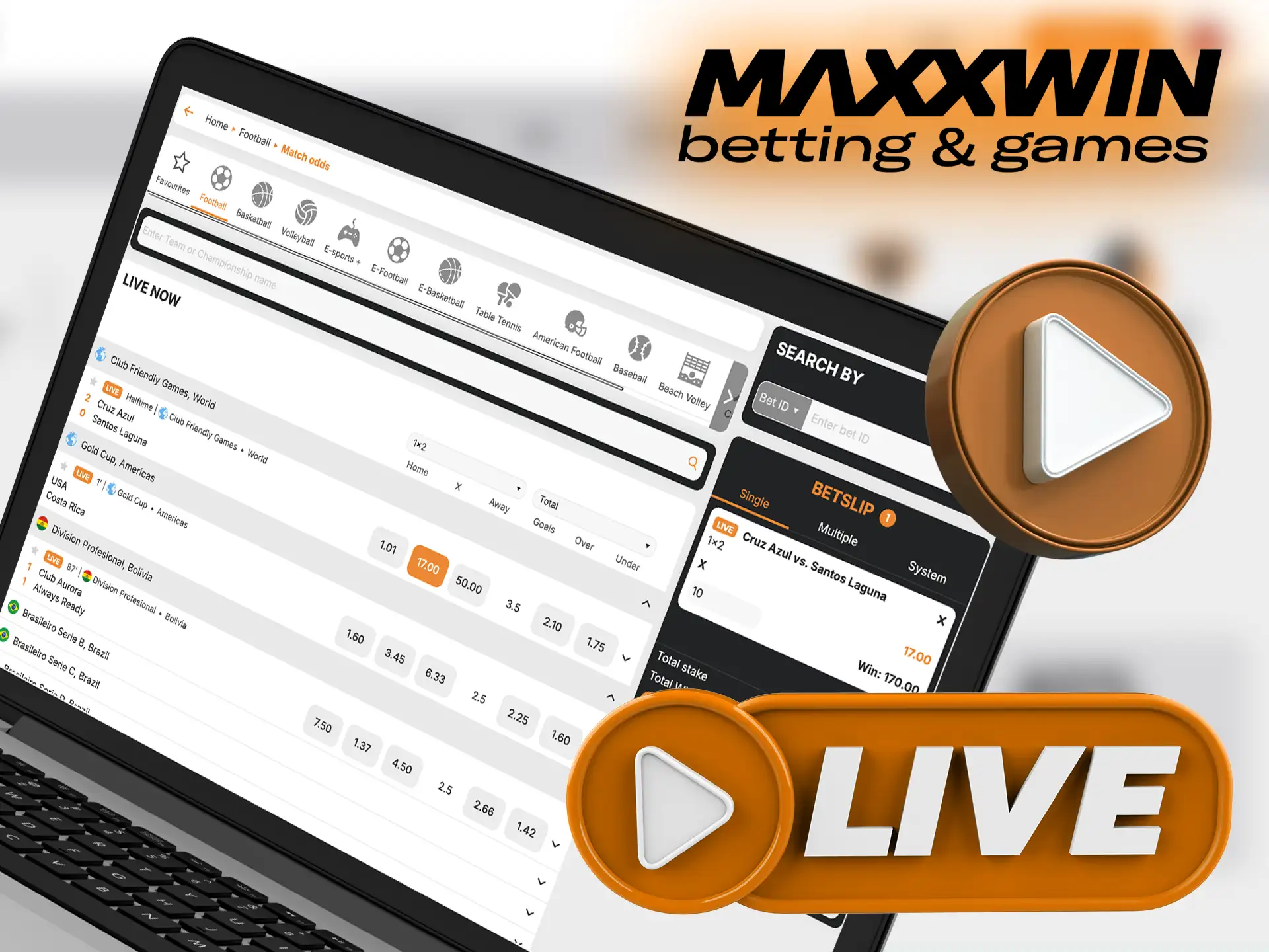 Experience real-time action with live betting on Maxxwin.